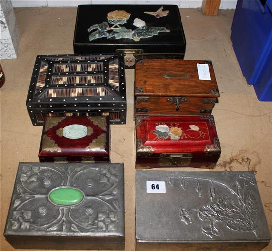 Collection of boxes - Arts & Crafts style, lacquer, etc